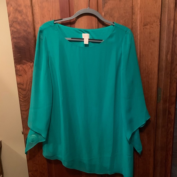 Chico's Tops - CHICO, blouse, KELLY GREEN, size 1 or 8-10 medium. Lined, 100 percent polyester.